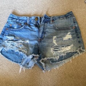 High rise jean shorts